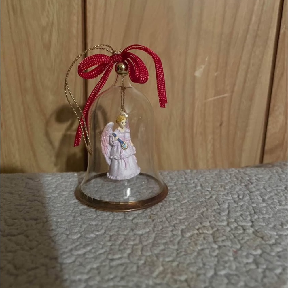 Angel Bell Ornament with Red Bow